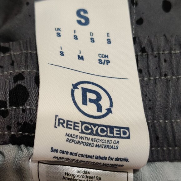 Reebok S Graphic Training Shorts Black Ink Splatter Gray Athletic Lightweight - Picture 7 of 8